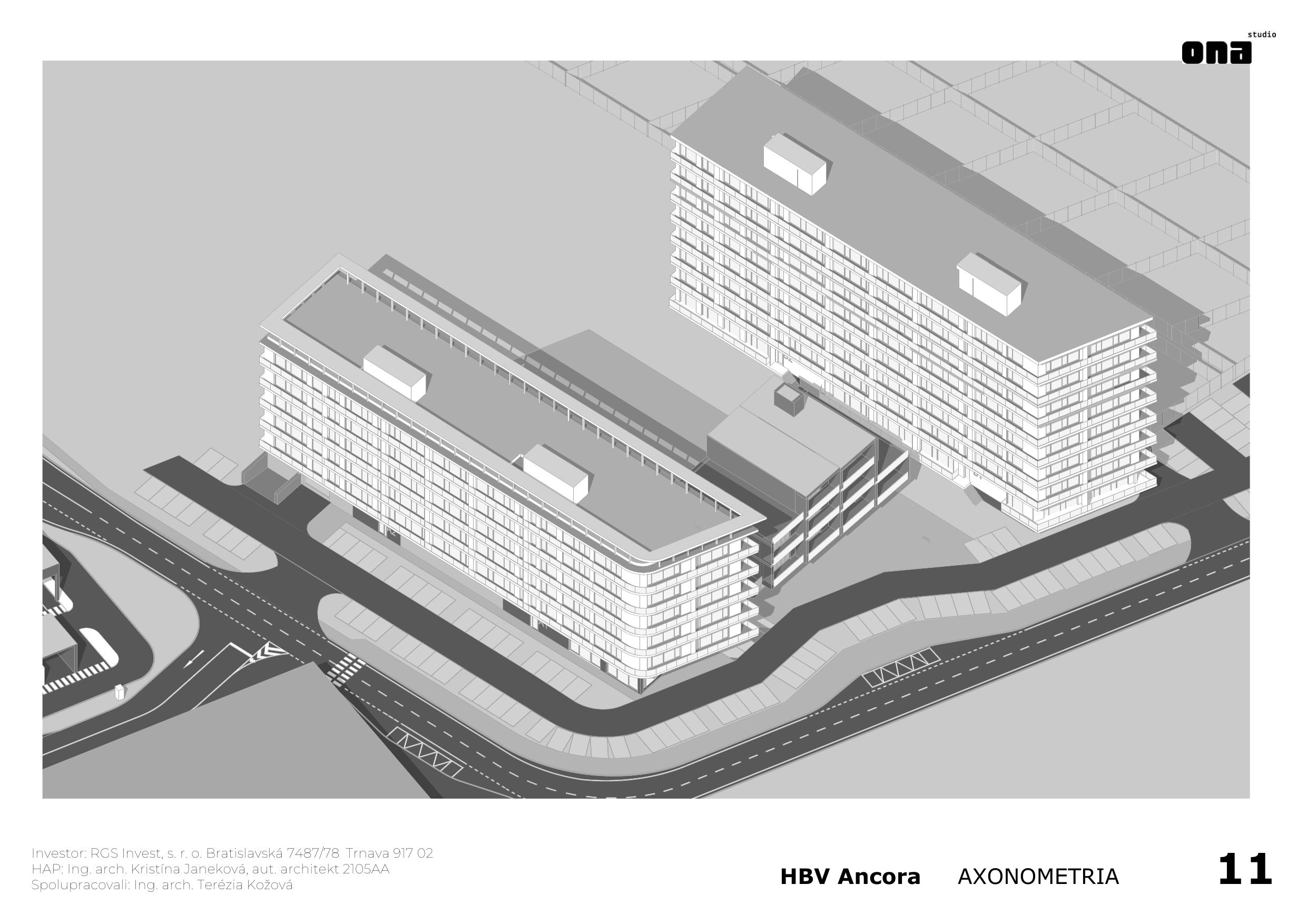Axonometria projektu ANCORA Trnava